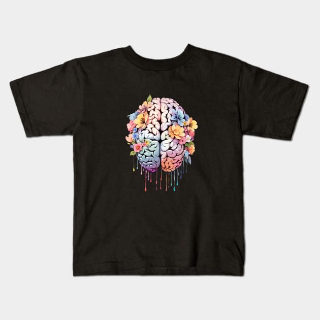 Embracing Serenity: Cultivating Mental Health and Wellness Kids T-Shirt by Collagedream